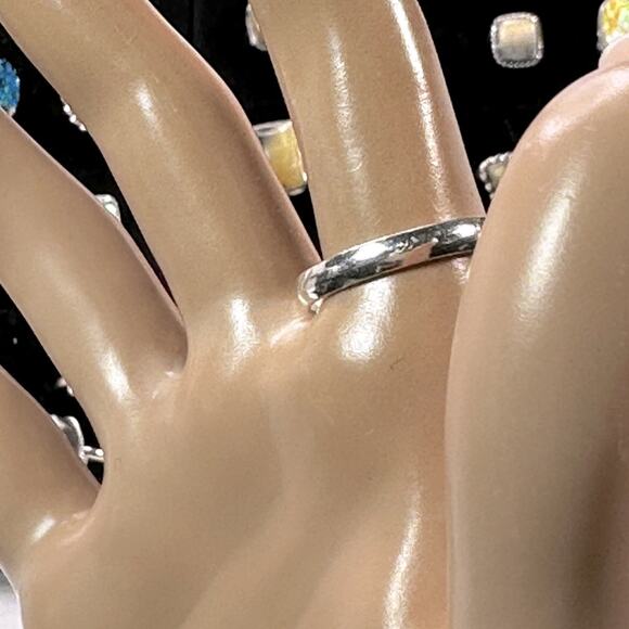 Lemon quarts -citrine gemstone ring silver plated, 95 handmade size 9 - Picture 3 of 4